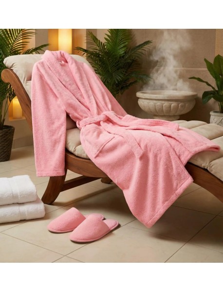 HALAT DE BAIE VELUR 100% BUMBAC (PUDRA)