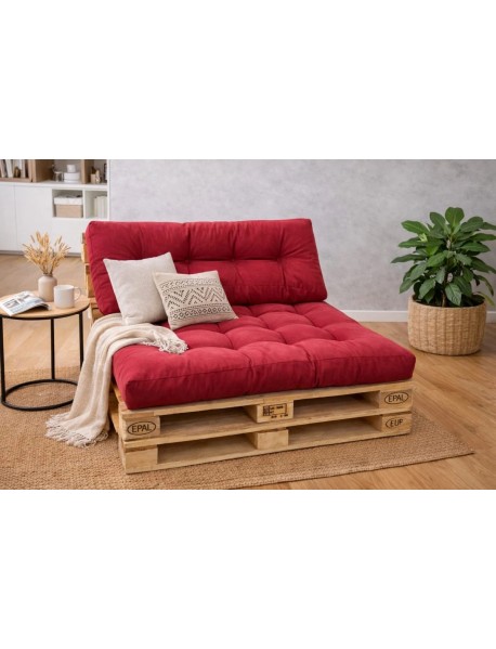 Set perne grădină ”Pallet Soft Seating” Roșu