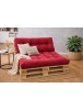 Set perne grădină ”Pallet Soft Seating” Roșu