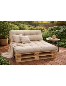 Set perne grădină ”Pallet Soft Seating” Crem