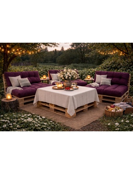 Set perne grădină ”Pallet Soft Seating” Violet